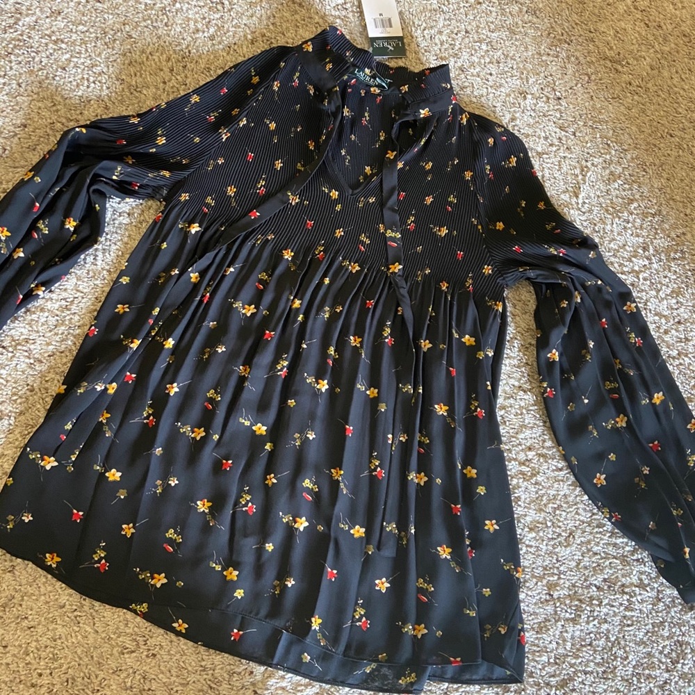 NWT Ralph Lauren accordion blouse